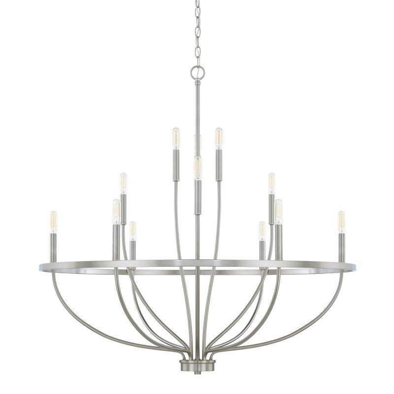 Greyson 12-Light Chandelier in Brushed Nickel