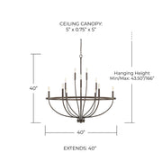 Greyson 12-Light Chandelier in Bronze
