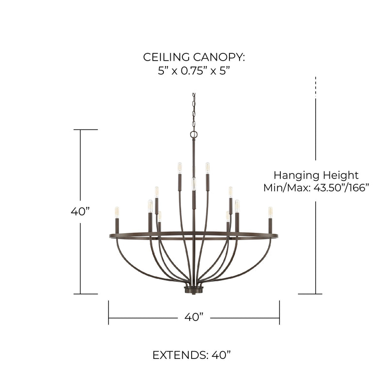 Greyson 12-Light Chandelier in Bronze