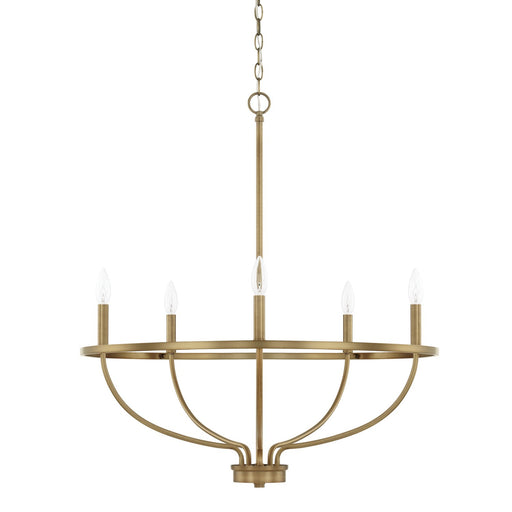 Greyson 5-Light Chandelier in Aged Brass