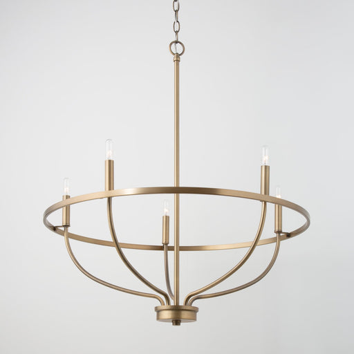 Greyson 5-Light Chandelier in Aged Brass