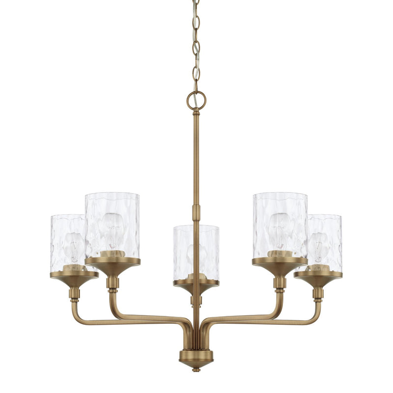 Colton 5-Light Chandelier in Aged Brass