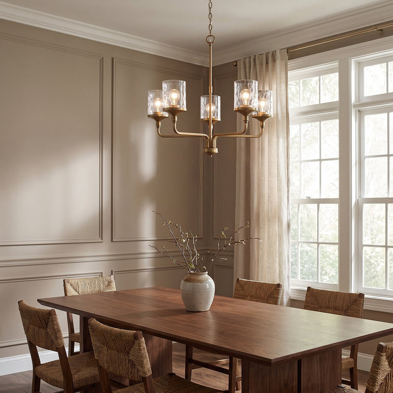 Colton 5-Light Chandelier in Aged Brass