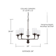 Colton 5-Light Chandelier in Bronze