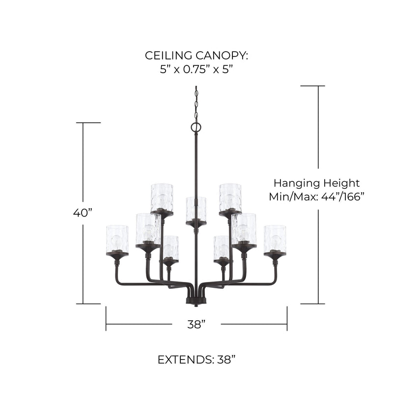 Colton 9-Light Chandelier in Matte Black