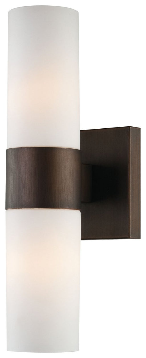 2-Light Etched Opal Bath Vanity Light in Copper Bronze Patina