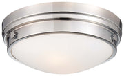 2-Light Painted Glass Flush Mount in Chrome