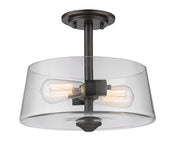 Annora 2 Light 12" Semi Flush Mount in Olde Bronze