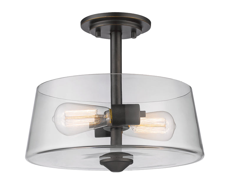 Annora 2 Light 12" Semi Flush Mount in Olde Bronze