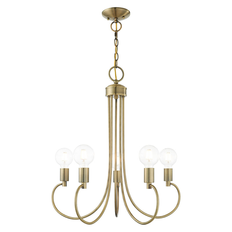 Bari 5-Light Chandelier in Antique Brass