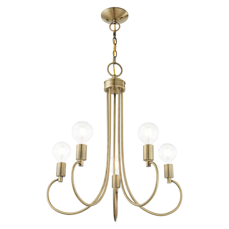 Bari 5-Light Chandelier in Antique Brass