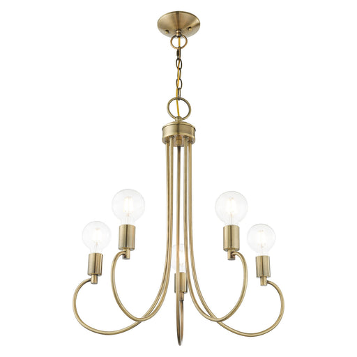 Bari 5-Light Chandelier in Antique Brass