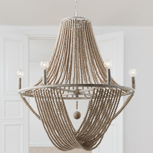 Kayla 6-Light Chandelier in Mystic Sand