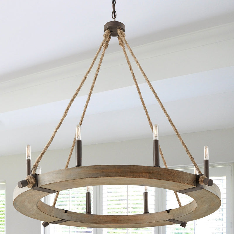 Tybee 8-Light Chandelier in Nordic Grey