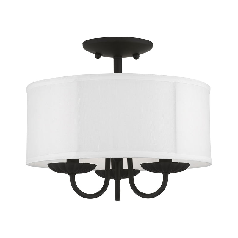 Brookdale 3-Light 13" Semi-Flush Mount in Black