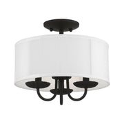 Brookdale 3-Light 13" Semi-Flush Mount in Black