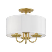 Brookdale 3-Light 13" Semi-Flush Mount in Soft Gold