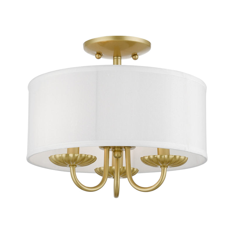 Brookdale 3-Light 13" Semi-Flush Mount in Soft Gold