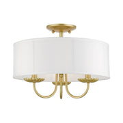 Brookdale 3-Light 16" Semi-Flush Mount in Soft Gold