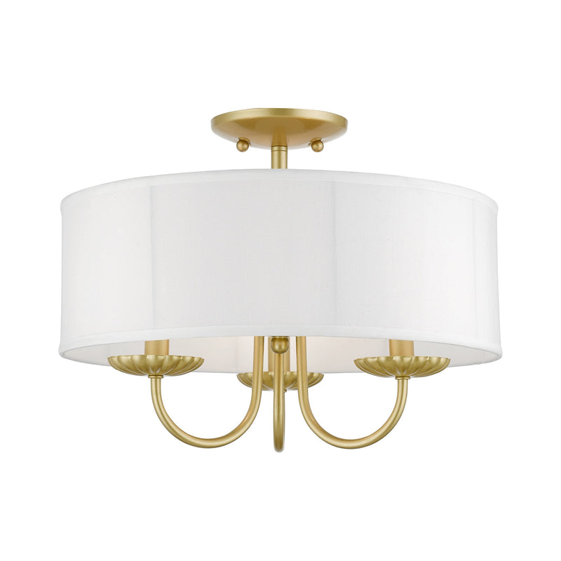 Brookdale 3-Light 16" Semi-Flush Mount in Soft Gold
