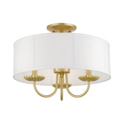Brookdale 3-Light 16" Semi-Flush Mount in Soft Gold