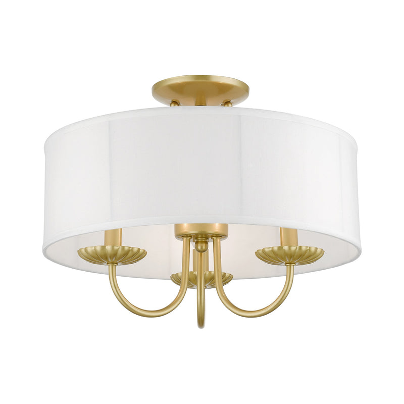 Brookdale 3-Light 16" Semi-Flush Mount in Soft Gold