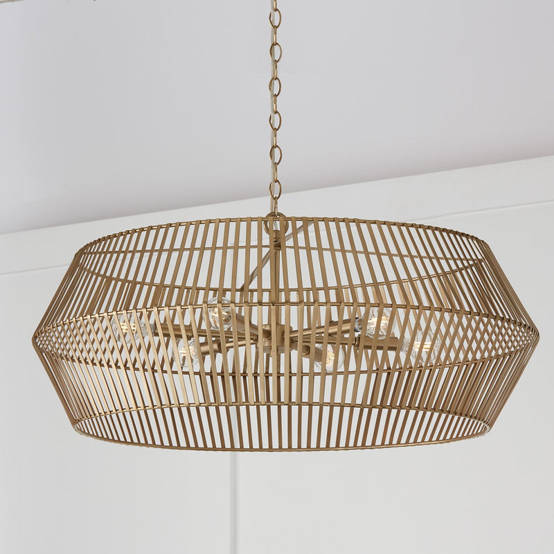 Kaiya 6-Light Pendant in Matte Brass