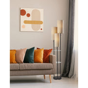 Trio 3-Light Tree Floor Lamp in Black W. Antique Brass