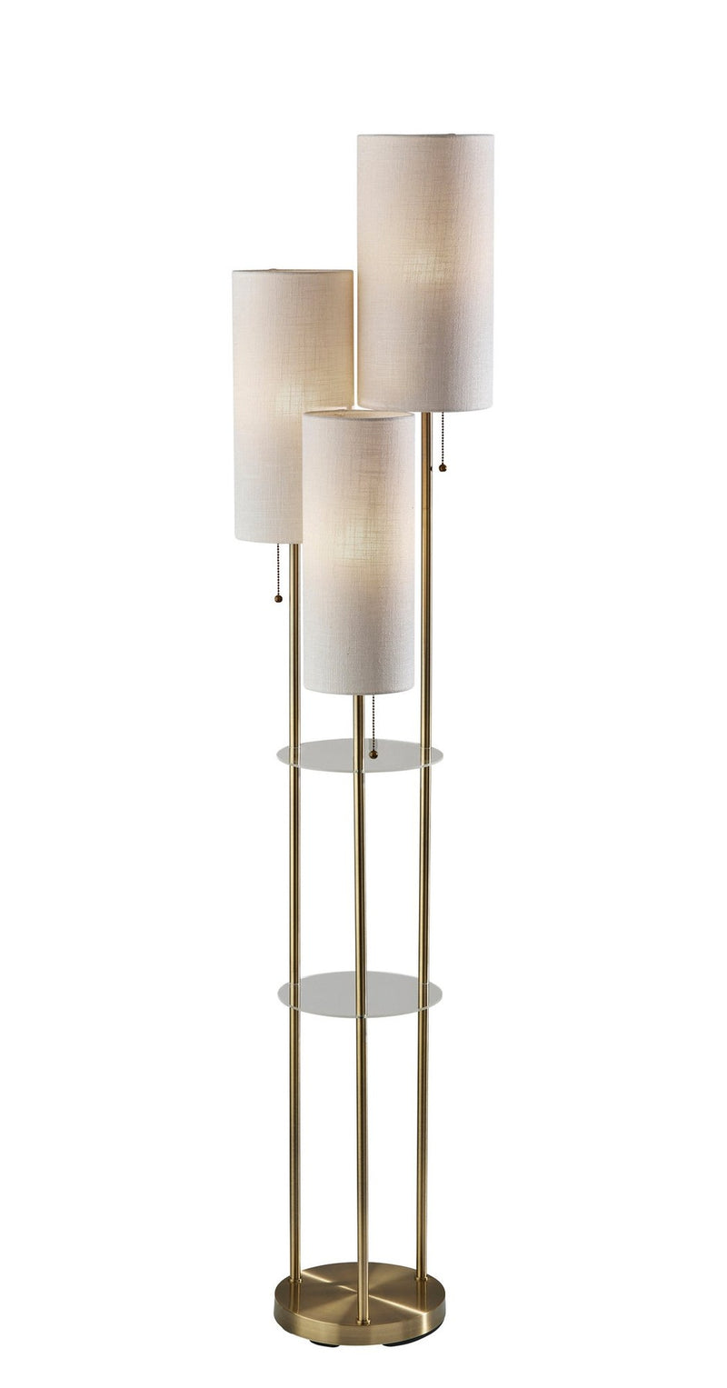 Trio 3-Light Tree Floor Lamp in Antique Brass