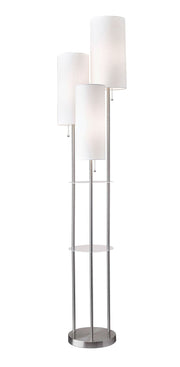 Trio 3-Light Tree Floor Lamp in Brushed Steel