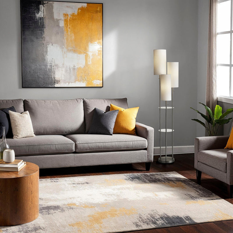 Trio 3-Light Tree Floor Lamp in Brushed Steel