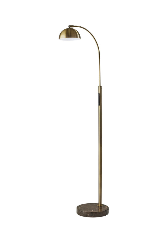 Bolton 57.75" LED Arc Floor Lamp in Antique Brass