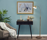 Bolton 57.75" LED Arc Floor Lamp in Antique Brass