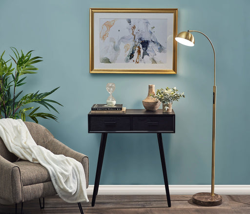 Bolton 57.75" LED Arc Floor Lamp in Antique Brass