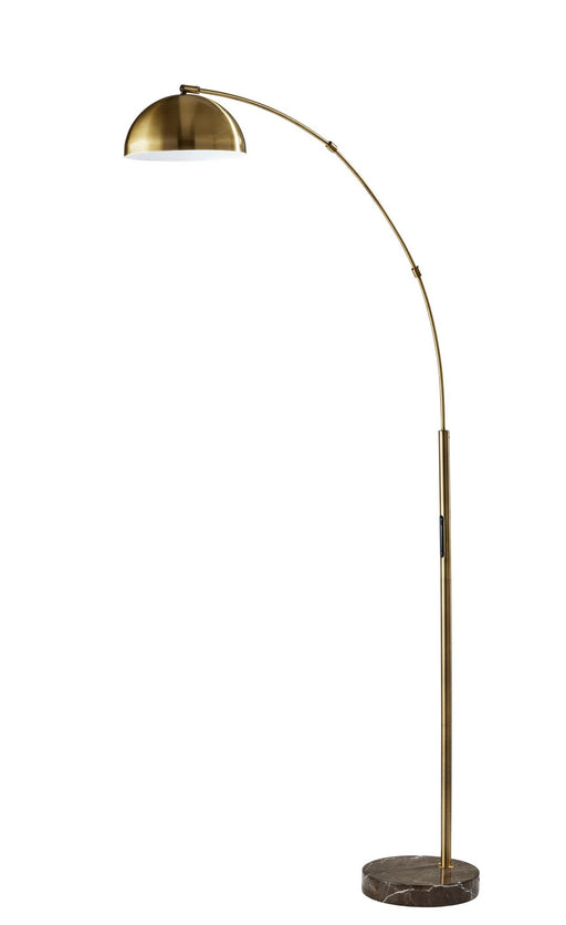 Bolton 71.5" LED Arc Floor Lamp in Antique Brass