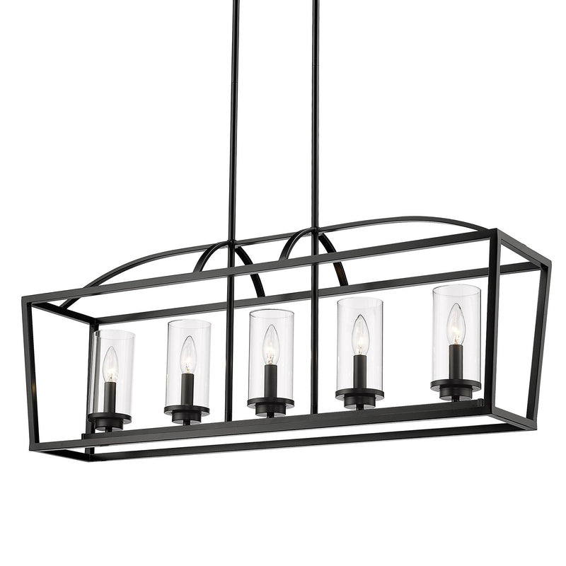 Mercer 5-Light Linear Pendant in Matte Black