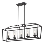 Mercer 5-Light Linear Pendant in Matte Black