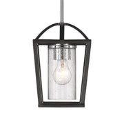Mercer Pendant in Matte Black with Chrome Accents