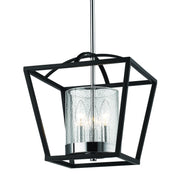 Mercer 3-Light Chandelier in Matte Black with Chrome Accents