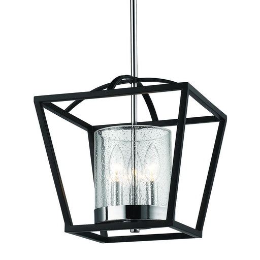 Mercer 3-Light Chandelier in Matte Black with Chrome Accents