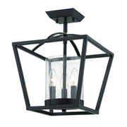 Mercer 3-Light Semi-Flush Mount in Matte Black