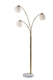 Remi 3-Light Arc Floor Lamp in Antique Brass