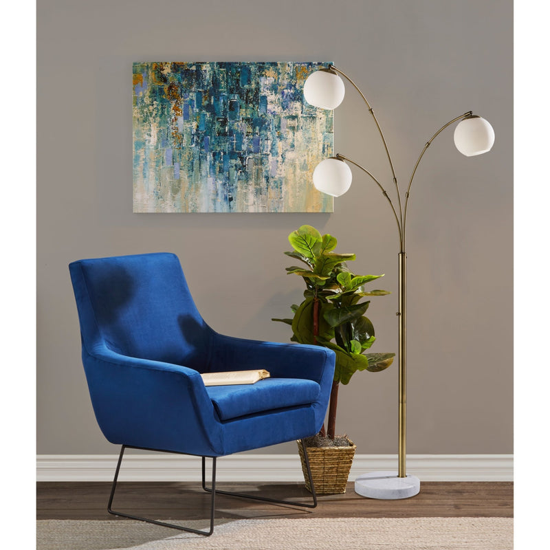 Remi 3-Light Arc Floor Lamp in Antique Brass