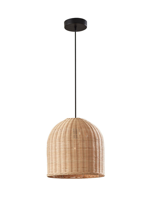 Bahama Pendant in Dark Bronze W. Light Rattan