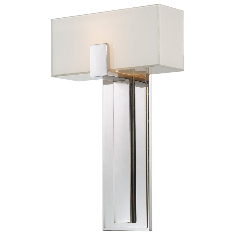 George Kovacs Large Mitered Glass Wall Sconce in Polished Nickel