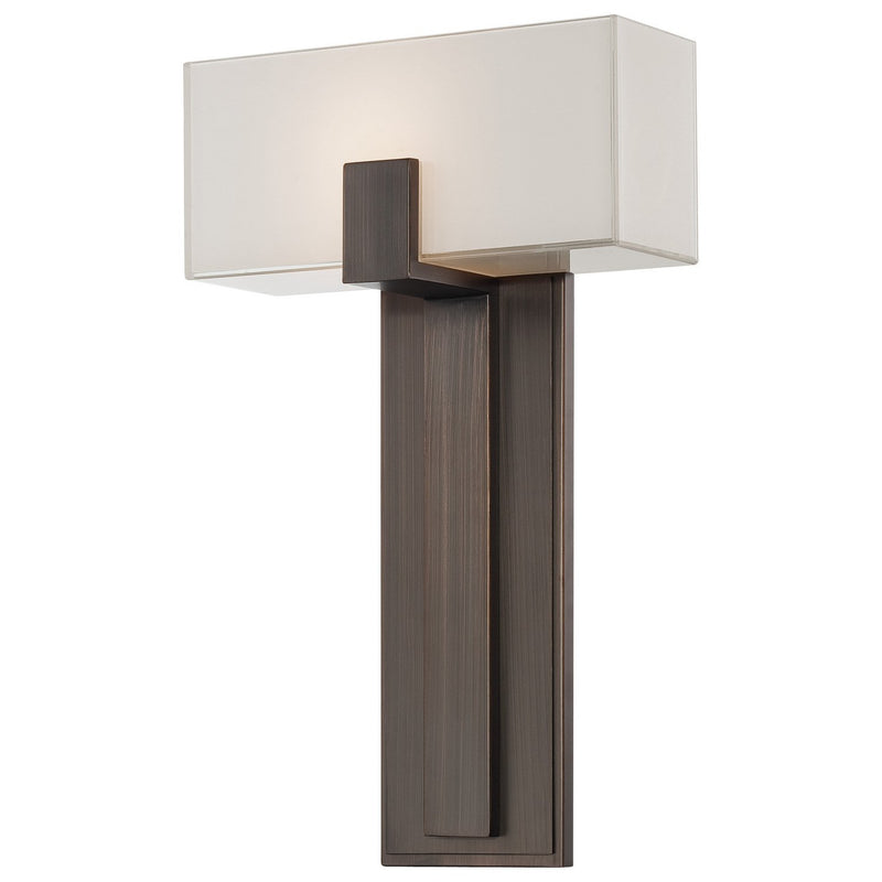 George Kovacs Large Mitered Glass Wall Sconce in Copper Bronze Patina