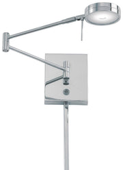 George's Reading Room LED Swing Arm Wall Lamp in Chrome