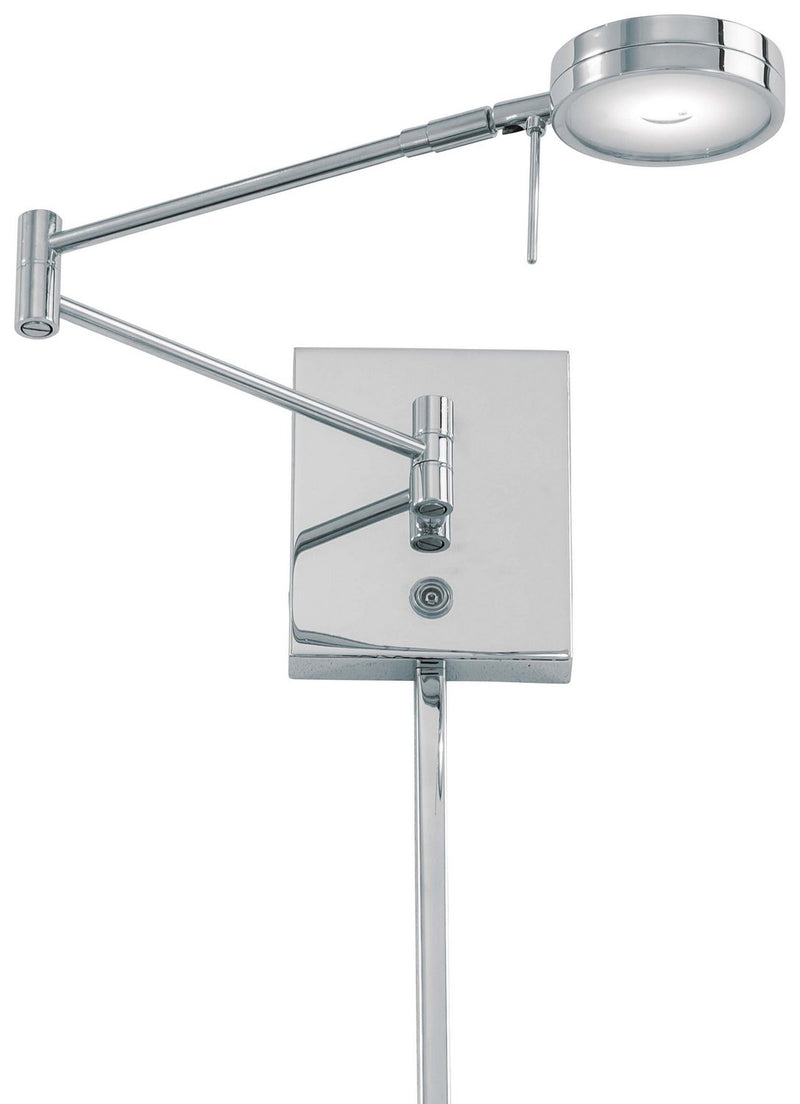 George's Reading Room LED Swing Arm Wall Lamp in Chrome