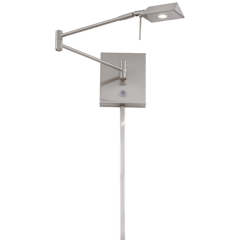 George's Reading Room LED Swing Arm Wall Lamp P4318 in Brushed Nickel