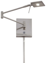 George's Reading Room LED Swing Arm Wall Lamp P4328 in Brushed Nickel